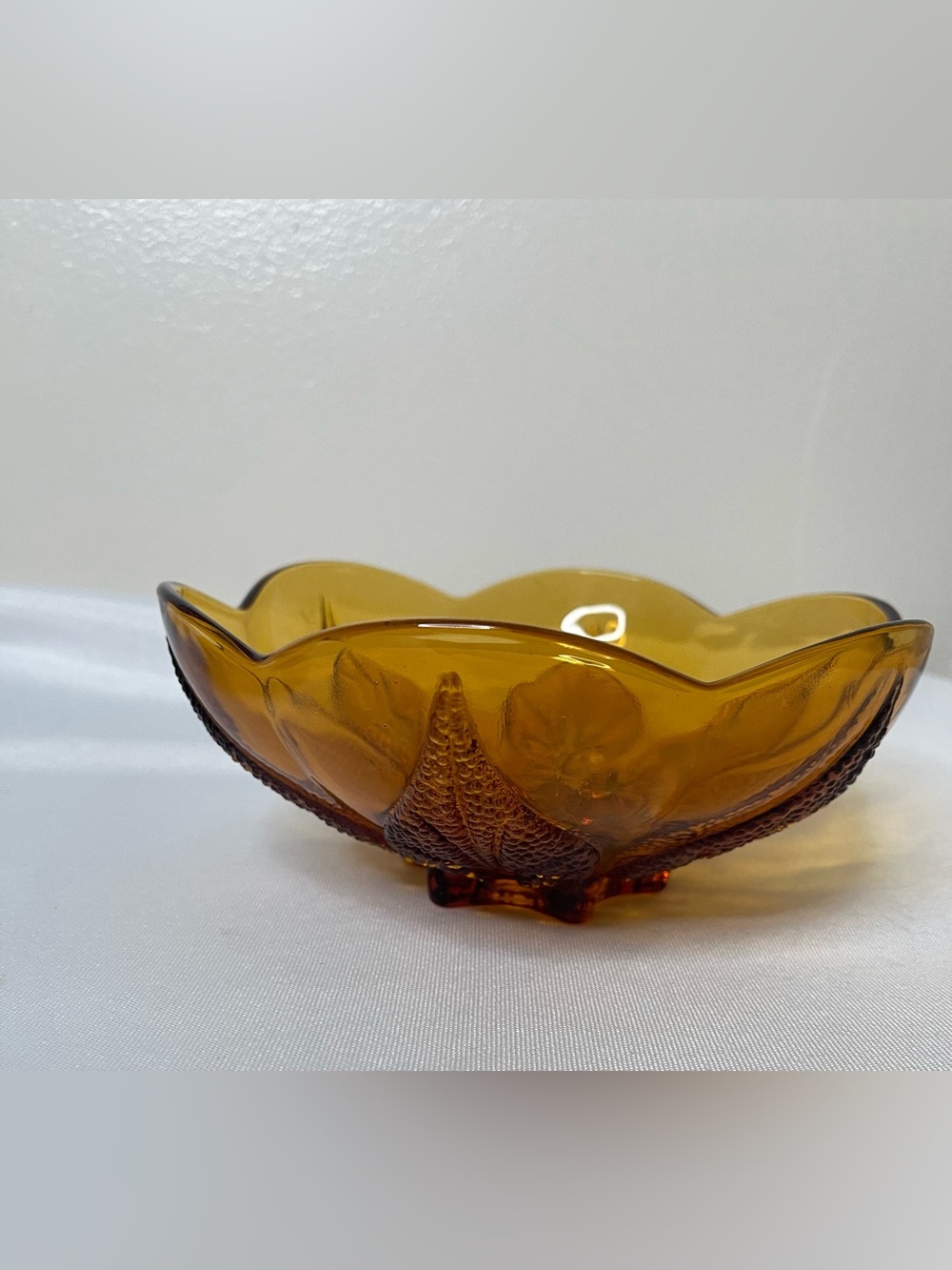 Amber Glass Decorative Bowl - Home Art